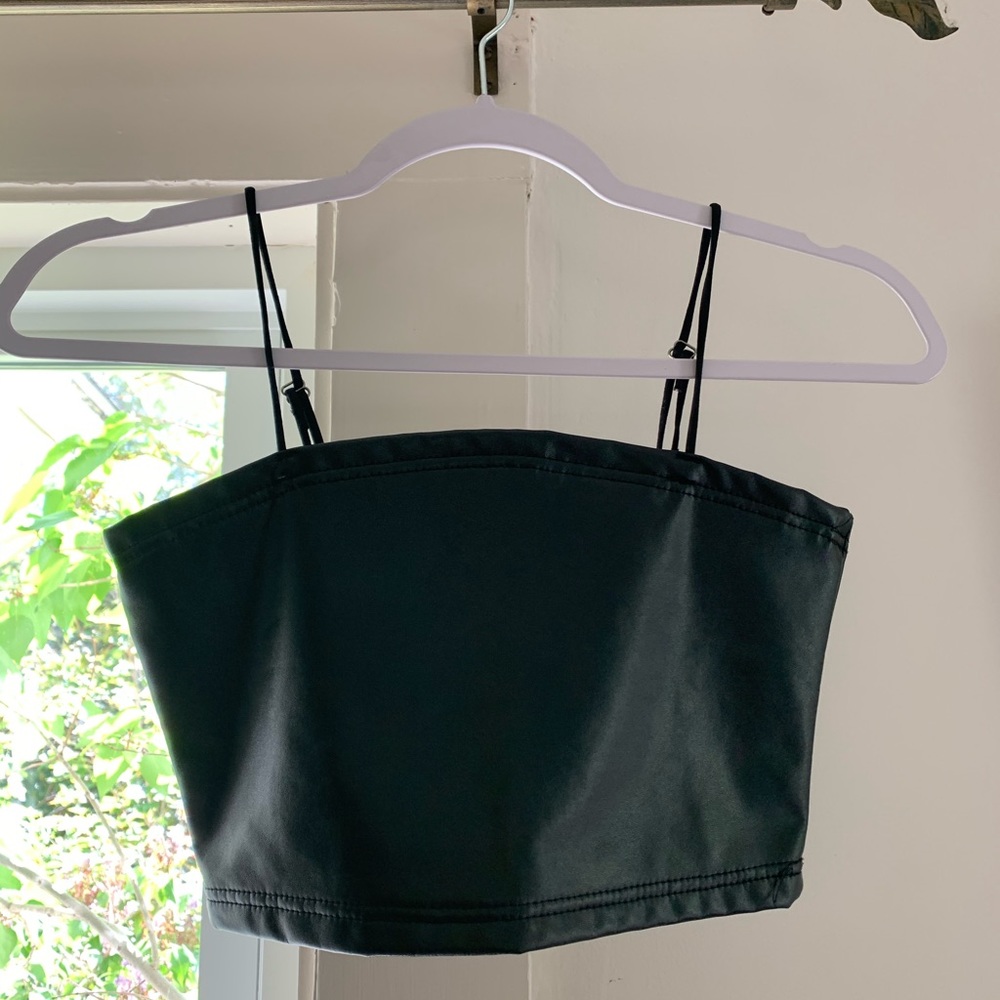 SHEIN Faux Leather Crop Top